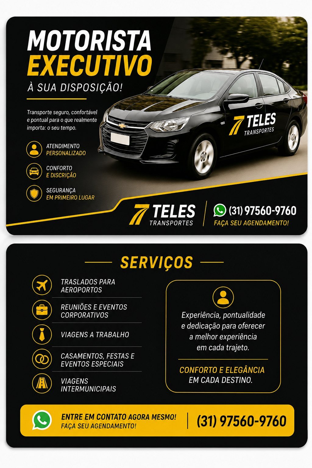 Motorista Executivo Teles Transportes — serviços e contato